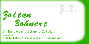 zoltan bohnert business card